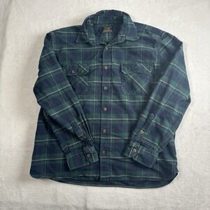 Jachs Heritage Flannel Blue Green Long Sleeve Button Up Collared Shirt Men's XXL